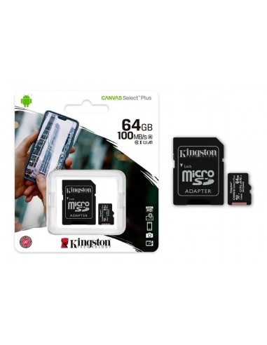 Memoria Microsd Kingston 64gb Case 10 Canvas Select Plus